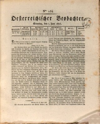 Der Oesterreichische Beobachter Sonntag 1. Juni 1823