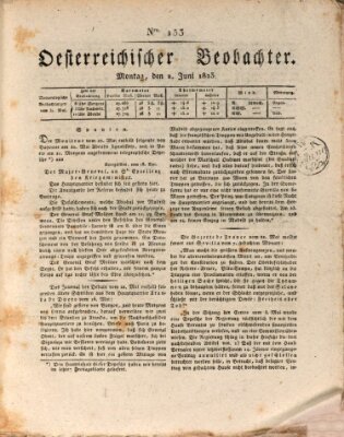 Der Oesterreichische Beobachter Montag 2. Juni 1823