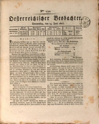 Der Oesterreichische Beobachter Donnerstag 19. Juni 1823