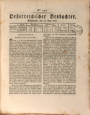 Der Oesterreichische Beobachter Samstag 21. Juni 1823