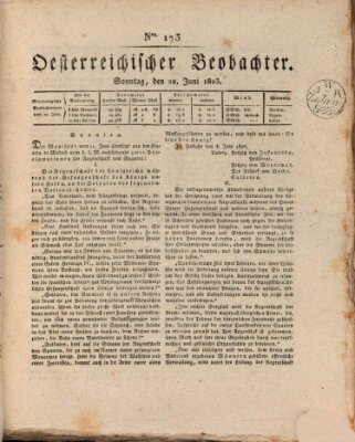 Der Oesterreichische Beobachter Sonntag 22. Juni 1823