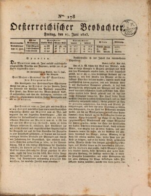 Der Oesterreichische Beobachter Freitag 27. Juni 1823