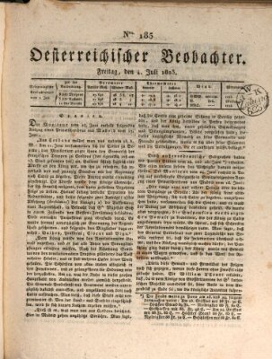 Der Oesterreichische Beobachter Freitag 4. Juli 1823