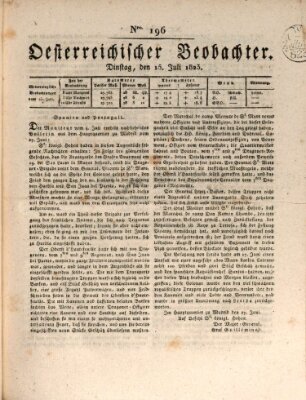 Der Oesterreichische Beobachter Dienstag 15. Juli 1823