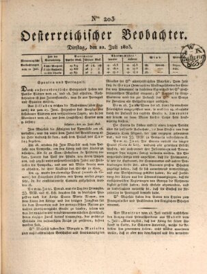 Der Oesterreichische Beobachter Dienstag 22. Juli 1823