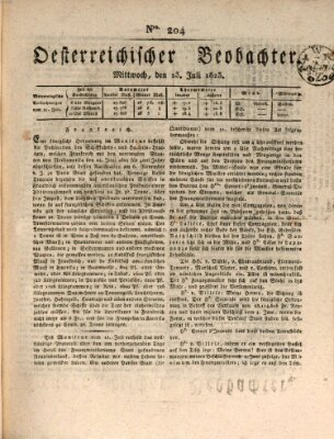 Der Oesterreichische Beobachter Mittwoch 23. Juli 1823