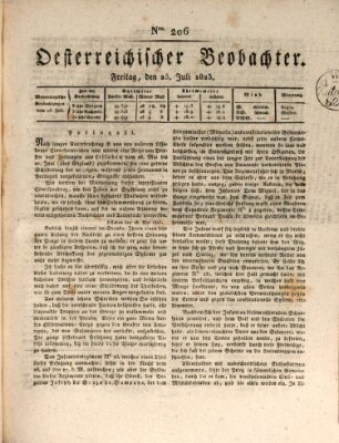 Der Oesterreichische Beobachter Freitag 25. Juli 1823