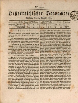 Der Oesterreichische Beobachter Freitag 15. August 1823