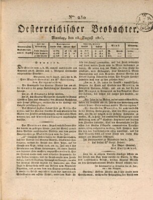 Der Oesterreichische Beobachter Montag 18. August 1823