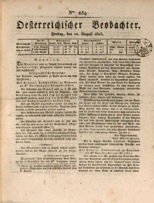 Der Oesterreichische Beobachter Freitag 22. August 1823