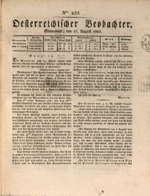 Der Oesterreichische Beobachter Samstag 23. August 1823