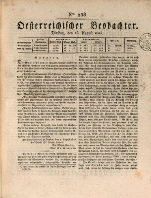 Der Oesterreichische Beobachter Dienstag 26. August 1823