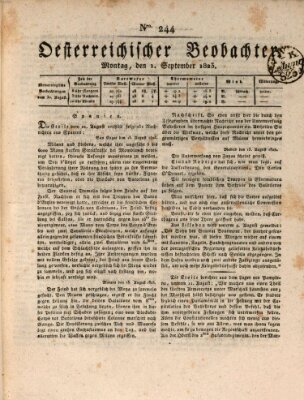 Der Oesterreichische Beobachter Montag 1. September 1823