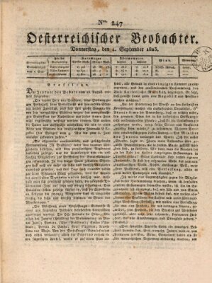 Der Oesterreichische Beobachter Donnerstag 4. September 1823