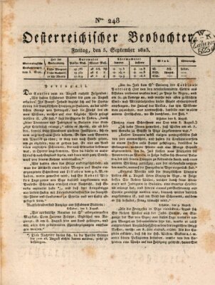 Der Oesterreichische Beobachter Freitag 5. September 1823