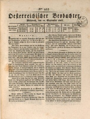 Der Oesterreichische Beobachter Mittwoch 10. September 1823