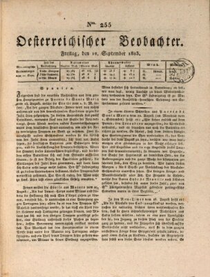 Der Oesterreichische Beobachter Freitag 12. September 1823