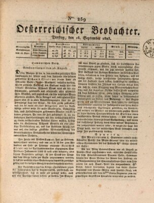 Der Oesterreichische Beobachter Dienstag 16. September 1823