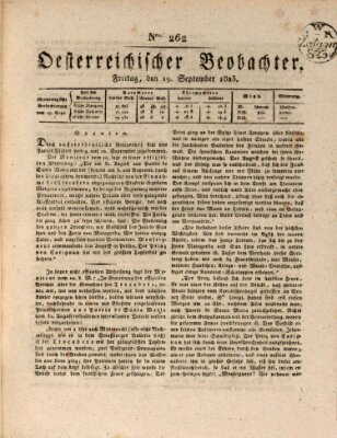 Der Oesterreichische Beobachter Freitag 19. September 1823