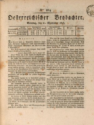 Der Oesterreichische Beobachter Sonntag 21. September 1823