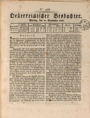 Der Oesterreichische Beobachter Montag 22. September 1823