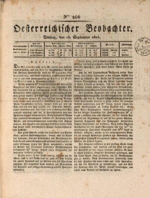 Der Oesterreichische Beobachter Dienstag 23. September 1823