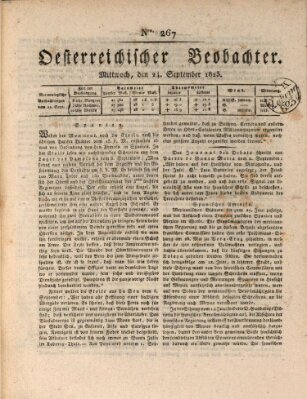 Der Oesterreichische Beobachter Mittwoch 24. September 1823