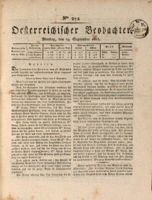 Der Oesterreichische Beobachter Montag 29. September 1823