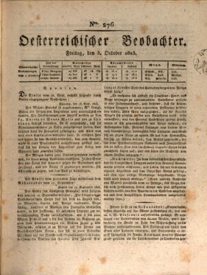 Der Oesterreichische Beobachter Freitag 3. Oktober 1823