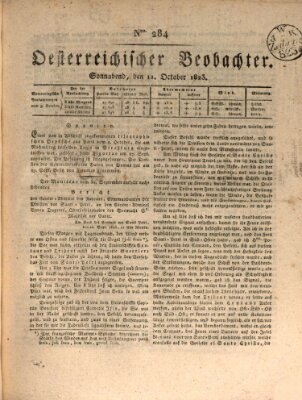 Der Oesterreichische Beobachter Samstag 11. Oktober 1823