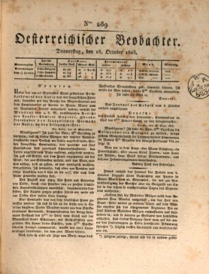 Der Oesterreichische Beobachter Donnerstag 16. Oktober 1823