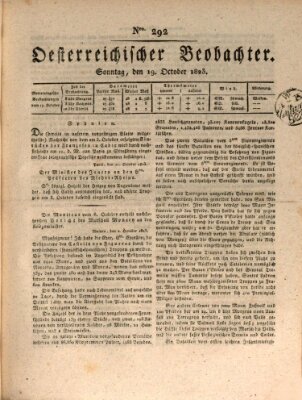 Der Oesterreichische Beobachter Sonntag 19. Oktober 1823