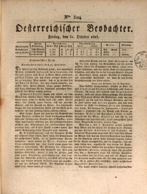 Der Oesterreichische Beobachter Freitag 31. Oktober 1823