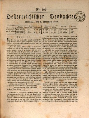 Der Oesterreichische Beobachter Sonntag 2. November 1823