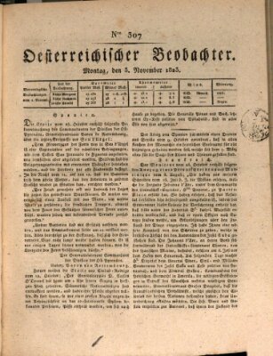 Der Oesterreichische Beobachter Montag 3. November 1823