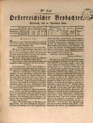 Der Oesterreichische Beobachter Mittwoch 12. November 1823