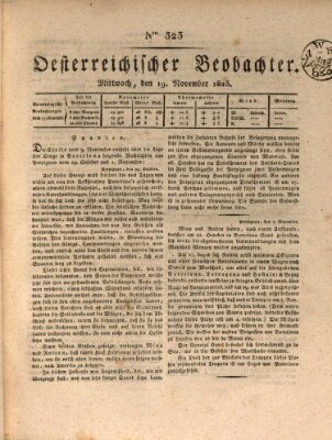 Der Oesterreichische Beobachter Mittwoch 19. November 1823