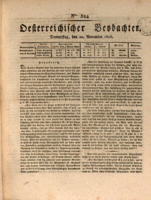 Der Oesterreichische Beobachter Donnerstag 20. November 1823