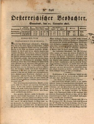 Der Oesterreichische Beobachter Samstag 22. November 1823