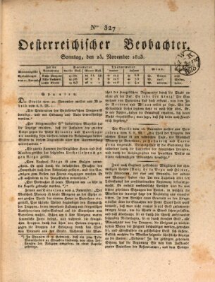 Der Oesterreichische Beobachter Sonntag 23. November 1823