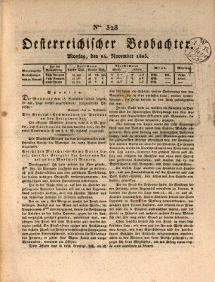 Der Oesterreichische Beobachter Montag 24. November 1823