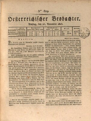 Der Oesterreichische Beobachter Dienstag 25. November 1823