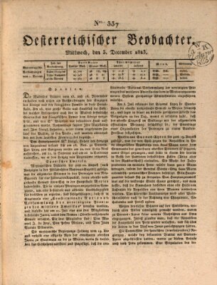 Der Oesterreichische Beobachter Mittwoch 3. Dezember 1823