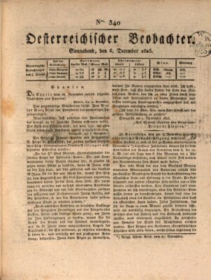 Der Oesterreichische Beobachter Samstag 6. Dezember 1823