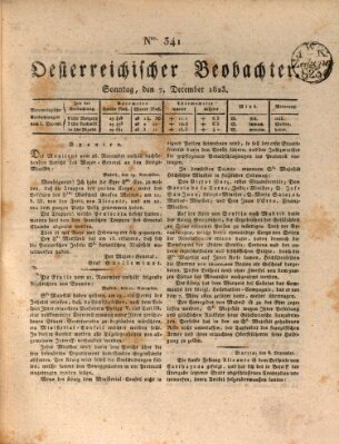 Der Oesterreichische Beobachter Sonntag 7. Dezember 1823