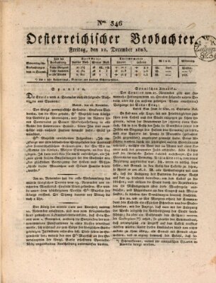 Der Oesterreichische Beobachter Freitag 12. Dezember 1823