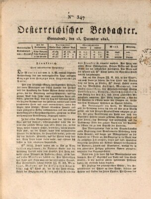 Der Oesterreichische Beobachter Samstag 13. Dezember 1823