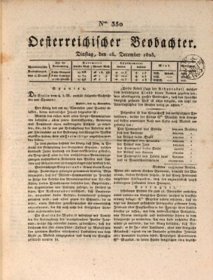 Der Oesterreichische Beobachter Dienstag 16. Dezember 1823