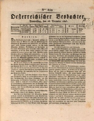 Der Oesterreichische Beobachter Donnerstag 18. Dezember 1823