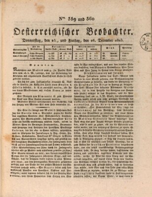 Der Oesterreichische Beobachter Freitag 26. Dezember 1823